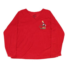  Vintage Mickey Mouse Disney Fleece - XL Red Polyester fleece Disney   