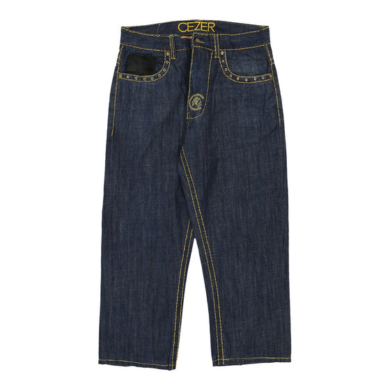Cezer Contrast Stitch Jeans - 36W 27L Blue Cotton jeans Cezer   