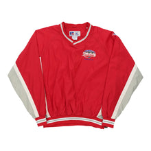  Vintage Big League Softball, Kalamazoo MI Russell Athletic Windbreaker - XL Red Polyester windbreaker Russell Athletic   