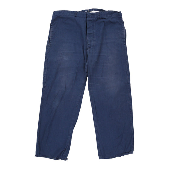 Vintage Unbranded Trousers - 34W 25L Blue Cotton trousers Unbranded   