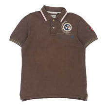  Vintage Napapijri Polo Shirt - Large Brown Cotton polo shirt Napapijri   