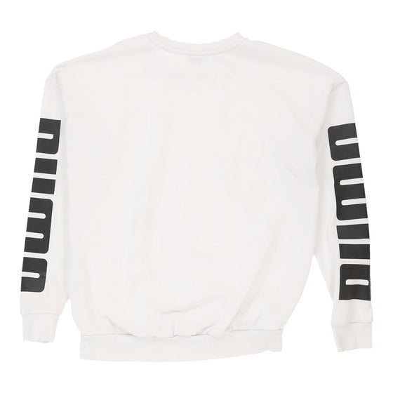 Vintage Puma Sweatshirt - Small White Cotton sweatshirt Puma   