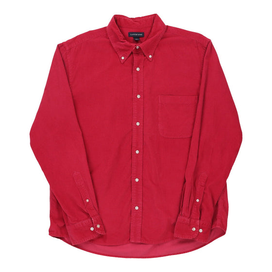 Vintage Lands End Cord Shirt - Large Red Cotton cord shirt Lands End   