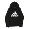 Adidas Spellout Hoodie - Medium Black Cotton Blend hoodie Adidas   