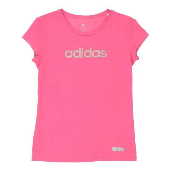 ADIDAS Womens T-Shirt - XS Cotton Pink t-shirt Adidas   