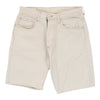 Vintage Cotton Belt High Waisted Denim Shorts - 34W UK 16 Cream Cotton denim shorts Cotton Belt   