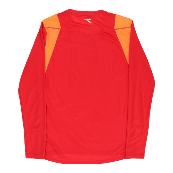Vintage Diadora Long Sleeve T-Shirt - XL Red Polyester long sleeve t-shirt Diadora   
