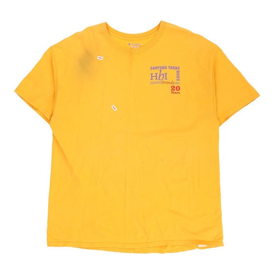 Stanford Yarns 2008 Champion Graphic T-Shirt - XL Yellow Cotton t-shirt Champion   
