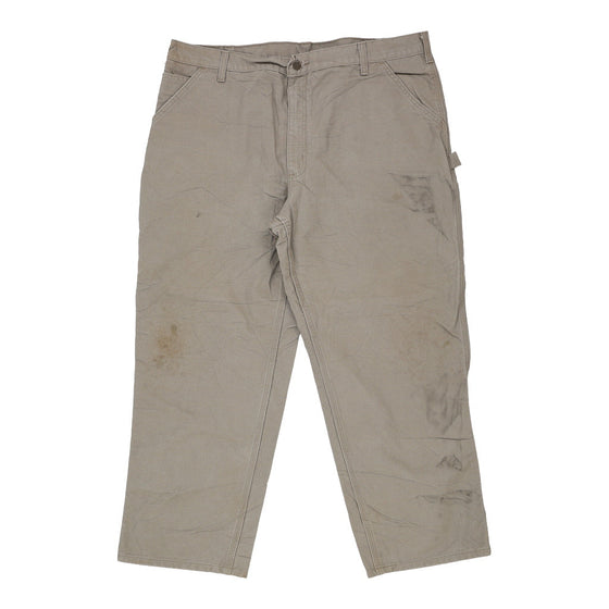 Heavily Worn Carhartt Carpenter Trousers - 41W 30L Beige Cotton carpenter trousers Carhartt   