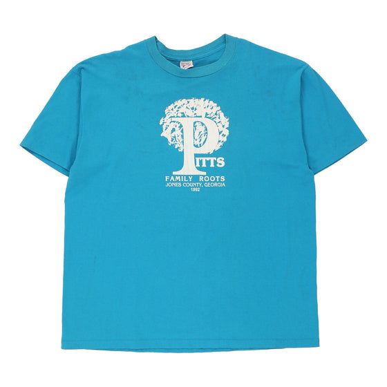 Pitts Family Roots 1992 Jerzees T-Shirt - XL Blue Cotton t-shirt Jerzees   