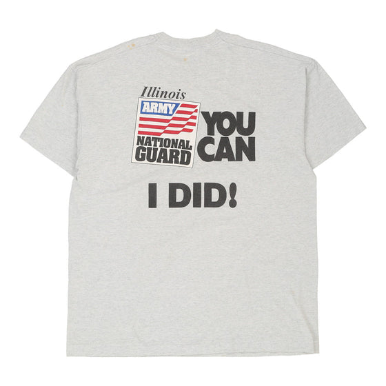 Illinois Army National Guard Fruit Of The Loom T-Shirt - XL Grey Cotton t-shirt Fruit Of The Loom   