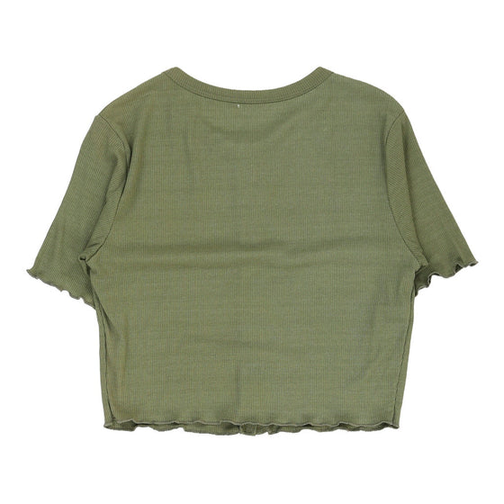 Unbranded Cropped T-Shirt - Small Green Viscose Blend t-shirt Unbranded   