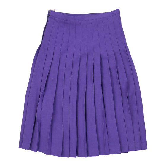 Unbranded Pleated Skirt - 30W UK 10 Purple Cotton pleated skirt Unbranded   