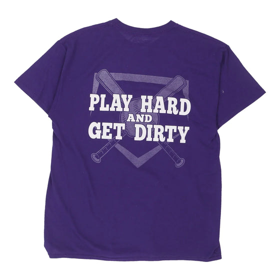 Vintage Pacific Baseball Gildan T-Shirt - Large Purple Cotton t-shirt Gildan   