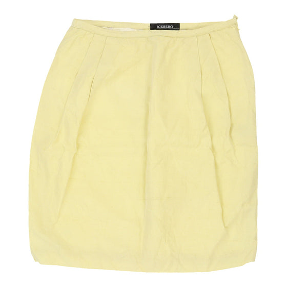 Vintage Iceberg Pleated Skirt - 27W UK 8 Yellow Silk Blend pleated skirt Iceberg   