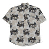 Weathered Dye Crossings Hawaiian Shirt - Medium Beige Cotton hawaiian shirt Weathered Dye Crossings   
