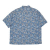Three Palm Floral Hawaiian Shirt - XL Blue Silk hawaiian shirt Three Palm   