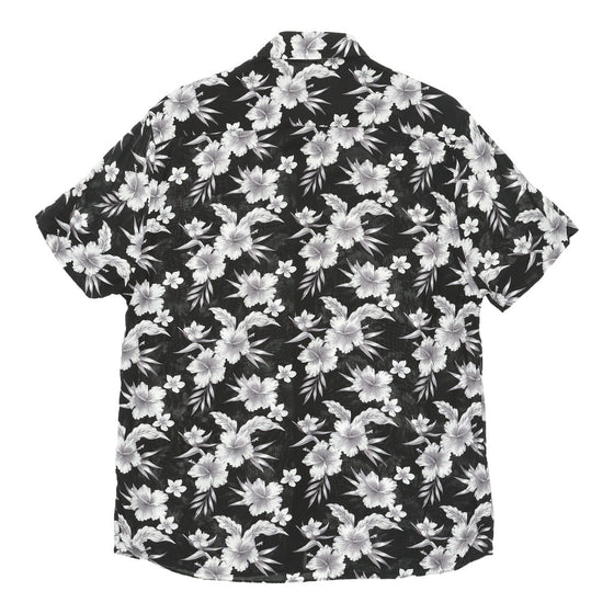 Clock House Hawaiian Shirt - Medium Black Cotton hawaiian shirt Clock House   