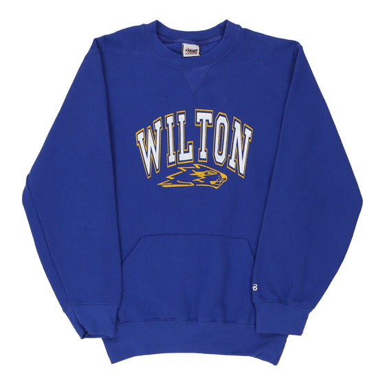 Wilton Badger Sport Graphic Sweatshirt - Small Blue Cotton Blend sweatshirt Badger Sport   