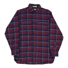 L.L.Bean Checked Flannel Shirt - Medium Burgundy Cotton flannel shirt L.L.Bean   