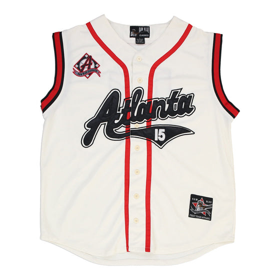 Atlanta Braves Raw Blue MLB Jersey - Large White Polyester