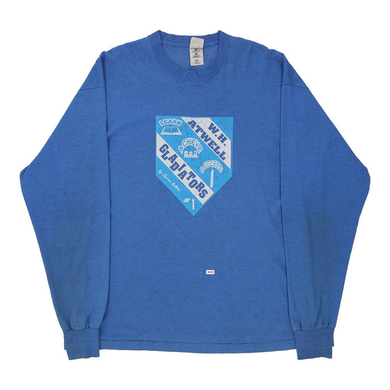 W.H. Atwell Gladiators Fruit Of The Loom Long Sleeve T-Shirt - 2XL Blue Cotton long sleeve t-shirt Fruit Of The Loom   