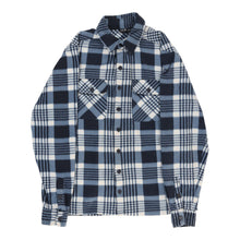  Identic Checked Flannel Shirt - Large Blue Polyester flannel shirt Identic   