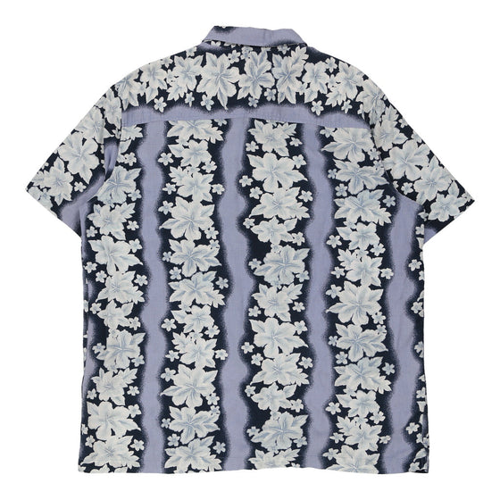 Cherokee Hawaiian Shirt - Large Blue Cotton hawaiian shirt Cherokee   