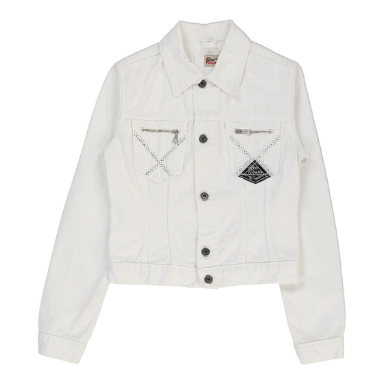 Roy Rogers Cropped Denim Jacket - 2XS White Cotton denim jacket Roy Rogers   