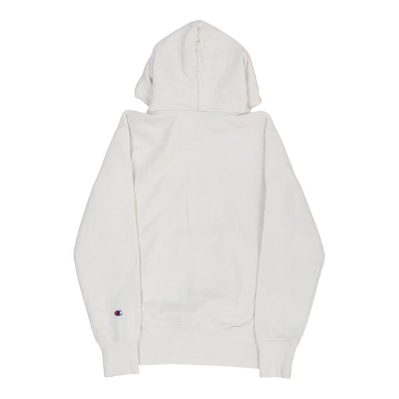 Reverse Weave Champion Spellout Hoodie - Large White Cotton Blend hoodie Champion   