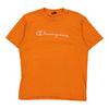 Champion Spellout T-Shirt - Large Orange Cotton t-shirt Champion   
