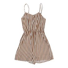  Unbranded Striped Playsuit - Medium Brown Cotton playsuit Unbranded   