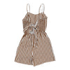 Unbranded Striped Playsuit - Medium Brown Cotton playsuit Unbranded   