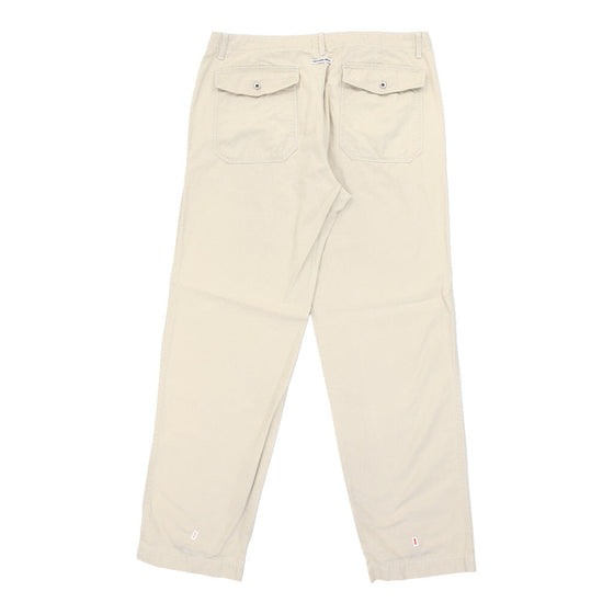 Vintage Cotton Belt Trousers - 39-W 35L Beige Cotton trousers Cotton Belt   