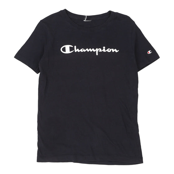 Champion Spellout T-Shirt - Medium Black Cotton t-shirt Champion   