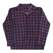  Vintage Nautica Check Shirt - Medium Blue Polyester check shirt Nautica   