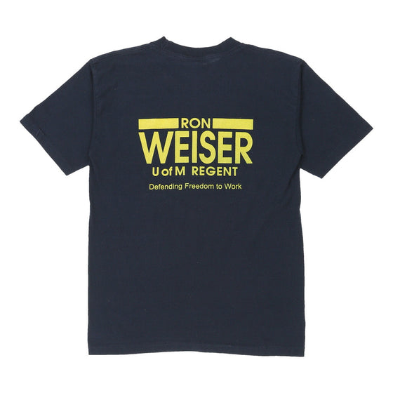 Vintage Ron Weiser Bayside T-Shirt - Medium Navy Cotton t-shirt Bayside   