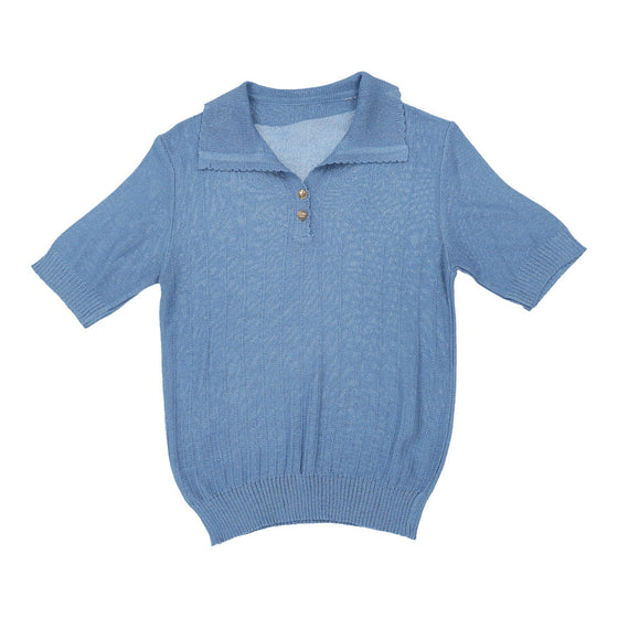 Vintage Unbranded Crochet Top - Medium Blue Cotton crochet top Unbranded   