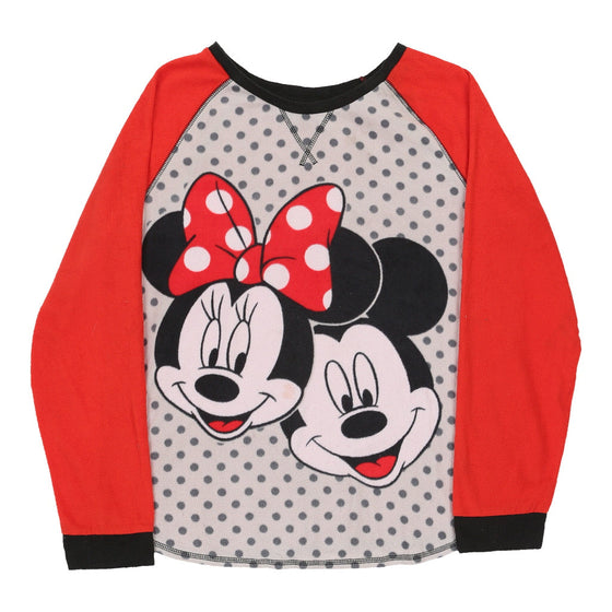 DISNEY Womens Mickey Mouse Long Sleeve Top - XL Polyester Red long sleeve top Disney   