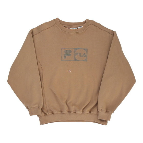 Vintage Fila Sweatshirt - Large Brown Cotton sweatshirt Fila   