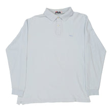  Fila Long Sleeve Polo Shirt - Medium Blue Cotton long sleeve polo shirt Fila   