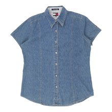  Vintage Tommy Hilfiger Short Sleeve Shirt - Small Blue Cotton short sleeve shirt Tommy Hilfiger   
