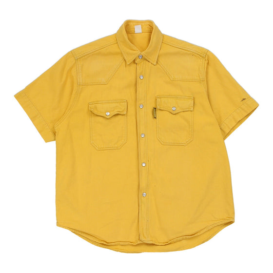Vintage Unbranded Denim Shirt - XS Yellow Cotton denim shirt Unbranded   