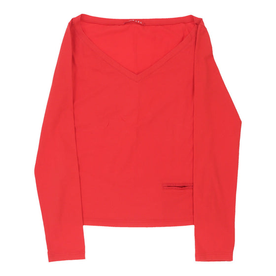 Vintage Prada Long Sleeve T-Shirt - Medium Red Cotton long sleeve t-shirt Prada   