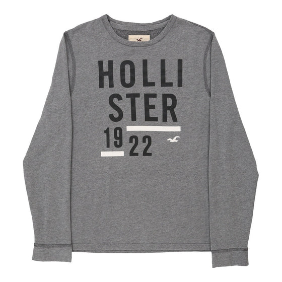 HOLLISTER Mens Sweatshirt - Large Cotton Grey sweatshirt Hollister   
