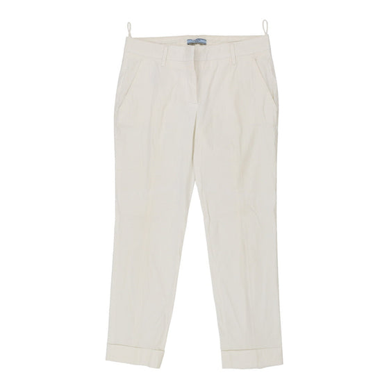 Vintage Prada Trousers - 32W UK 12 White Cotton Blend trousers Prada   
