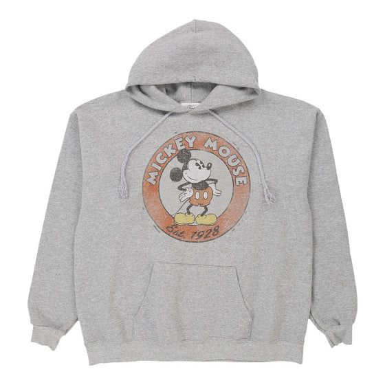 Vintage Mickey Mouse Hanes Hoodie - Large Grey Cotton hoodie Hanes   