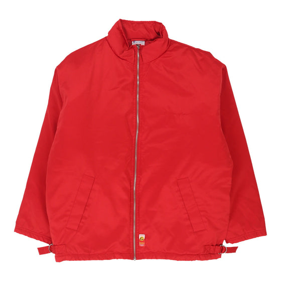Vintage Champion Bomber Jacket - Large Red Polyester bomber jacket Champion   