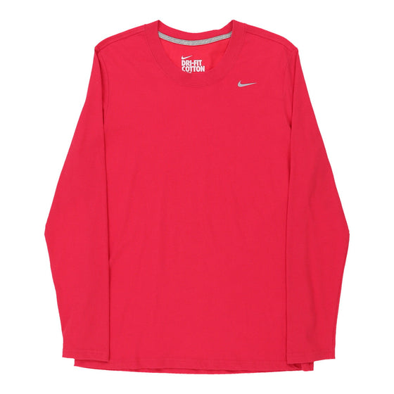 Vintage Nike Long Sleeve T-Shirt - Large Pink Cotton long sleeve t-shirt Nike   