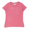 DIADORA Womens T-Shirt - Large Cotton Pink t-shirt Diadora   